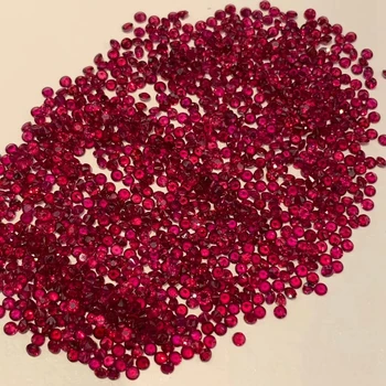 0,8 мм-2,5 мм Натуральный красный рубин Драгоценный камень 100% Африка Оригинальные камни круглой бриллиантовой огранки на карат