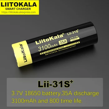 1-8 шт./лот, новый аккумулятор LiitoKala Lii-31S 18650 3,7 В, литий-ионный аккумулятор 3100mA 35A для устройств с высоким расходом.