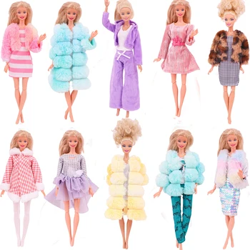 1 Шт. Модная одежда для кукол Барби, Модное пальто, Брюки, Платье, подходит для кукол 11,8 дюймов, Повседневная одежда, Подарочные игрушки