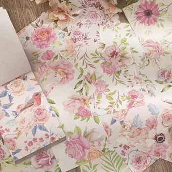 100 Шт материал бумага Винтажное искусство изысканные цветы можно писать сообщения красочный декоративный блокнот для заметок мультистильный 6 секций