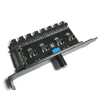 12V 3Pin/4Pin Регулятор Скорости 8-Полосный Охлаждающий вентилятор Концентратор PCI бит корпус вентилятора бесступенчатый регулятор скорости Компьютерный Радиатор