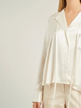 1846 Дизайнерская Белая Женская рубашка с вышивкой в виде буквы 