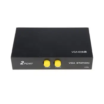2 Порта, переключатель, Разветвитель, 2 способа Переключения видео VGA, адаптер, конвертер, Коробка для ПК, Аксессуары для мониторов