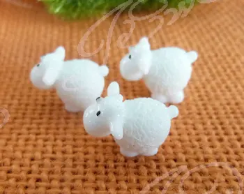 20*18 мм белые мини-милые овцы в форме животных, материалы из смолы-незаменимые вещи из стеклянной бутылки/20 штук