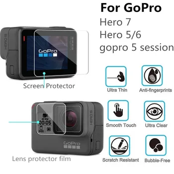 20 штук закаленного стекла для защитной пленки для экрана камеры GoPro Hero 7 6 5 и объектива