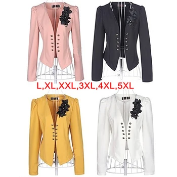 2019 Модные Новые женские блейзеры, куртки, деловое короткое пальто размера плюс для женщин, белое, розовое, черное, желтое, красное, L, XL, XXL, 3XL, 4XL, 5XL