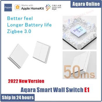 2022 Aqara E1 Умный Настенный Выключатель Версии Xiaomi Wireless Switch Zigbee С/Без Нейтрального Пульта Дистанционного Управления Mi Home Homekt APP