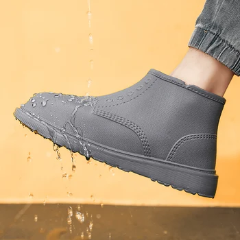 2022 Новая Мужская Уличная Нескользящая Походная Обувь Shaxi, Непромокаемые ботинки для Рыбалки, Черная Рабочая обувь, Прочная Водонепроницаемая Резиновая Обувь Для Рыбалки