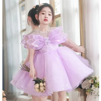 2023 Детская Одежда для девочек, Детское Свадебное платье Принцессы для малышей, Элегантное Платье для Девочек на День Рождения, Тюлевые Платья Подружек Невесты для Вечеринок