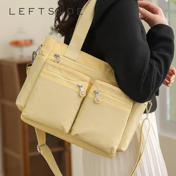 2023 Нейлоновая сумка для покупок Shpper, Женские повседневные однотонные сумки, Женская мягкая сумка через плечо с несколькими карманами, боковая сумка
