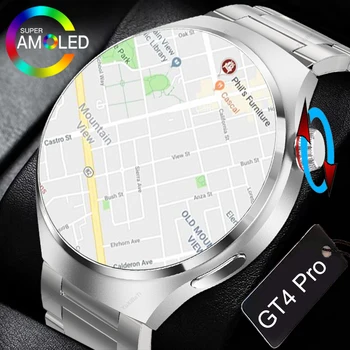 2023 Новые Модные Часы GT4 Pro AMOLED SmartWatch Мужские С Функцией Ответа На Вызов GPS Спортивный Фитнес-Трекер Мужские Водонепроницаемые Умные Часы Для Huawei