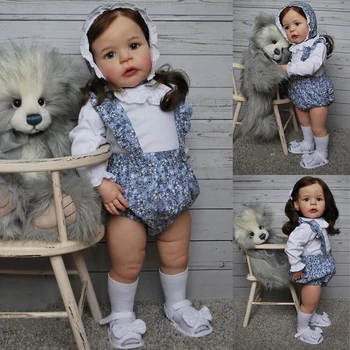 24-дюймовая кукла Sandie Reborn для девочек-малышей, уже окрашенная, Готовая Популярная Реалистичная Мягкая на ощупь 3D-кукла для рисования