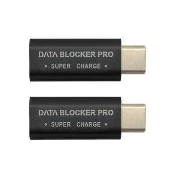2ШТ USB Type-C Блокиратор данных USB-C Juice Jack Defender Адаптер Поддерживает Быструю зарядку (50 В/5А) Предотвращает кражу данных