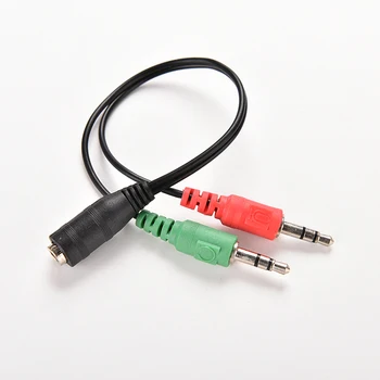3,5 мм Разъем для подключения двух штекеров Аудио стереогарнитуры, Разветвитель микрофона, кабели 2шт