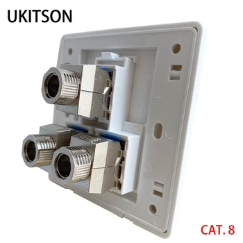 3 Порта сетевой розетки CAT.8 с высокоскоростным разъемом Ethernet 40 Гбит/с CAT8 RJ45 Keystone Jack Лицевая панель 86x86 мм