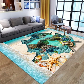 3D Красивый пляжный ковер, мягкие фланелевые противоскользящие коврики для детской спальни, Детский игровой коврик для пола, Украшение дома, ковры для гостиной