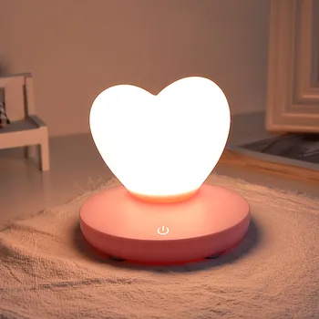 3D Светодиодный детский ночник с креативным сердечком, настольная прикроватная лампа, Романтическая Клубничная лампа, Украшение дома для детей, Подарочный сердечный фонарь