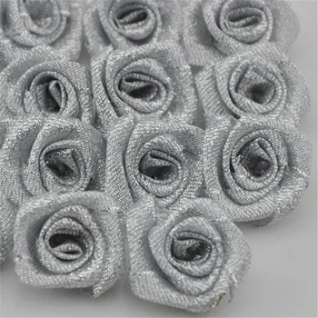 40 шт. оптовая продажа Лента Цветок Роза отделка швейные партии Серебристый цвет A82
