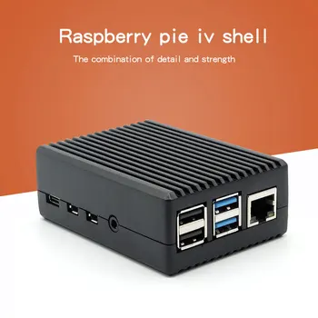 50 ШТ. * Raspberry Pi 4 Модель B Черный Темно-Серый Корпус Из алюминиевого Сплава с Пассивным Охлаждением, Металлический Корпус, Рассеивающий тепло для Pi 4