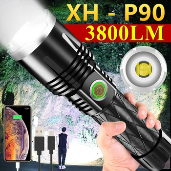 5000 мАч XHP90 4-ядерный светодиодный фонарик с Зумом USB Перезаряжаемый Самый Мощный CREE XHP70 XHP50 Фонарик 18650 26650 Ручной Фонарь