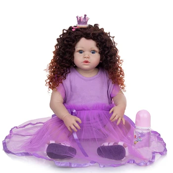 57 см Кукла Реборн, полностью силиконовая кукла Реборн Boneca, реалистичные волосы Принцессы для ванной, игрушки для малышей Bebe, игрушки для подарков на День рождения