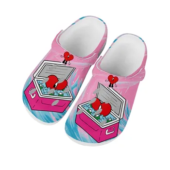 Bad Bunny Горячие Домашние сабо в стиле хип-хоп Рэппера, Водонепроницаемая обувь на заказ, Мужская Женская Обувь для подростков, Садовые Сабо, Дышащие Пляжные тапочки с отверстиями