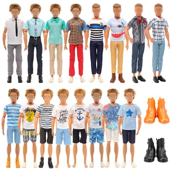Barwa 14 Комплект одежды и аксессуаров для куклы Кен Кен + 4 комплекта топ-шорт + 2 комплекта топ-штанов для мальчиков, подарки на день рождения для детей