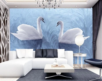 Beibehang 3D обои фон современная лебединая тростниковая ткань художественные фрески гостиная большая картина украшение дома фотообои