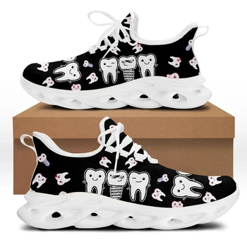 Belidome, забавный дизайн зубов, черная обувь для дантиста, женские кроссовки для бега, Спортивные теннисные кроссовки, Спортивная обувь для ходьбы