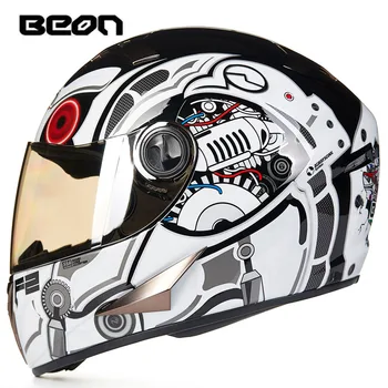 Beon Оригинальный Полнолицевой Педальный Мотоциклетный Гоночный Шлем Для Женщин И Мужчин Для Верховой Езды Motocicleta Capacete Casco Moto Ветрозащитный Теплый