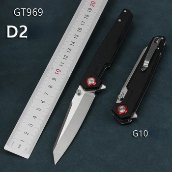 GT969 Складной Карманный Мини-Нож Для Кемпинга На Открытом Воздухе D2 Лезвие G10 Ручка Выживания Тактический Охотничий Инструмент Фруктовые Ножи EDC Инструменты