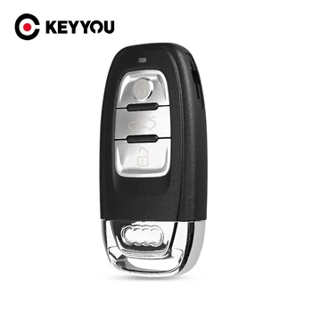 KEYYOU для AUDI A3 A4 A5 A6 A8 Quattro Q5 Q7 Smart Auto Cover 3 кнопки дистанционного ключа чехол для ключей от автомобиля