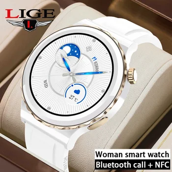 LIGE Bluetooth Call Смарт-Часы Спортивные Фитнес-Часы Водонепроницаемые SpO2 Частота сердечных Сокращений NFC Smartwatch Женские Для Женщин Android IOS GT3 Pro