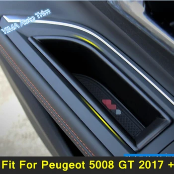 Lapetus Стайлинг автомобиля Передняя дверь Поддон Для Хранения Подлокотник Контейнер Коробка Крышка Отделка для Peugeot 5008 GT 2017-2022 Пластик