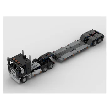 MOC-103351, бескапотный грузовик с прицепом, мини-размер, модель строительного блока, игрушка-головоломка, подарок для детей