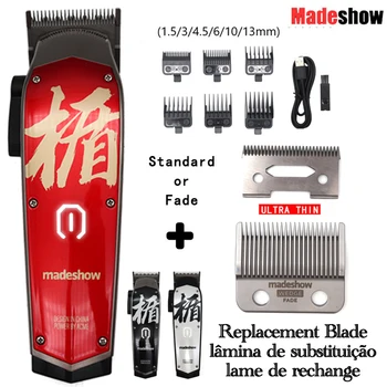 Madeshow M10 Машинка для стрижки волос со сменным лезвием, Триммер для волос для мужчин, Профессиональная Перезаряжаемая машинка для стрижки волос, Стрижка