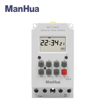ManHua 220VAC 25A MT316S 28ON/ВЫКЛ. 68ON/ВЫКЛ. Программируемый Электронный Таймер Для Универсального Электроприбора Цифровой Переключатель Таймера