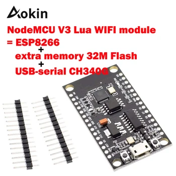 Nodemcu V3 Lua Wifi Модуль Интеграции дополнительной памяти Esp8266 32m Flash Usb-последовательный Mcu узла Ch340g