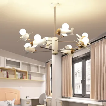 Nordic Aircraft Светодиодная потолочная люстра для детской комнаты, спальни, детской, Подвесные светильники, светильники для домашнего декора, светильник