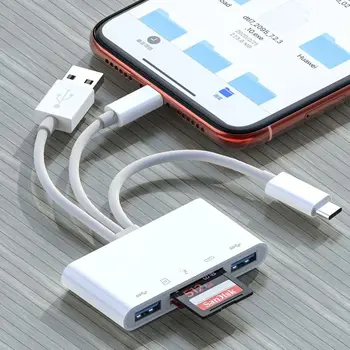 OTG USB Камера Многопамятный Адаптер Для Lightning к Комплекту устройств чтения карт Micro SD TF для Iphone Ipad Macbook Ноутбука Xiaomi Samsung