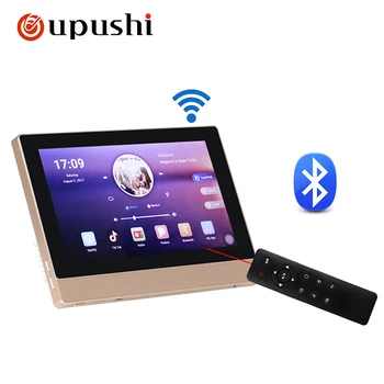 Oupushi A7 + VX5-W Настенный усилитель для умного дома с двумя динамиками для настенного монтажа, сенсорным экраном, поддержкой BT/USB/FM