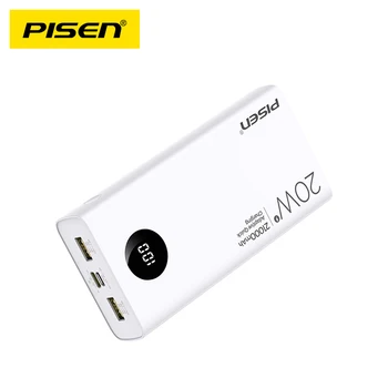 PISEN Power Bank 21000/10500 мАч Портативный Power Bank Для iPhone Xiaomi Type C PD 20 Вт/22,5 Вт Быстрая Зарядка Внешнего Зарядного устройства