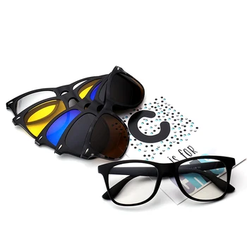 Reven Jate 2208 Поляризованные Солнцезащитные очки Ночного Видения Tr-90 в Пластиковой Сверхлегкой Оправе для Очков с Магнитными Поляризационными Зажимами для Солнцезащитных очков