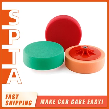 SPTA 6-дюймовый полировальный коврик, губка с лотком, Подложка с резьбой M14, Губка для вощения автомобильной краски, Полировальный диск для полировщика RO