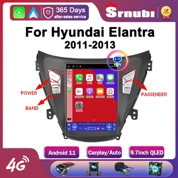Srnubi Android 11,0 Автомобильный Радиоприемник для Hyundai Elantra 2011-2013 Мультимедиа Видео 2Din 4G WIFI GPS Навигация Carplay 9,7 