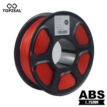 TOPZEAL ABS Нить накаливания прозрачного красного цвета ABS 1,75 мм 1 кг/рулон Пластиковые Расходные материалы для нити накаливания 3D принтера