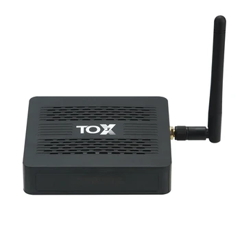 TOX3 Android Smart TV Box Двойная Wifi LAN 1000M BT4.1 4K Верхняя коробка Amlogic S905X4 4 ГБ 32 ГБ 2,4 Г/5 Г ЕС штекер