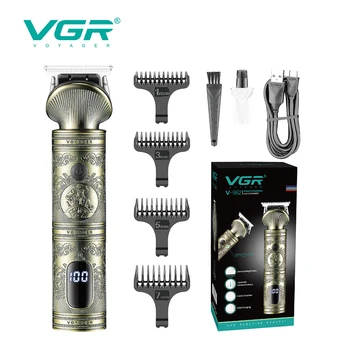 VGR Триммер для волос Профессиональная Машинка Для Стрижки Волос Металлическая Машинка Для Стрижки Волос Электрическая Беспроводная Перезаряжаемая Машинка для Стрижки Волос для Мужчин V-962