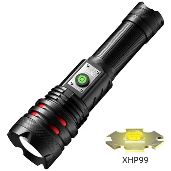 XH-P160 светодиодный мощный фонарик Из алюминиевого сплава, USB Перезаряжаемый Портативный Фонарь с зумом 26650, Уличная Тактическая вспышка, Дальний выстрел