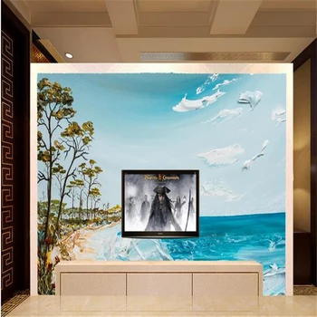 beibehang 3d стереоскопические пляжные фрески Европа ТВ фон обои гостиная спальня обои papel de parede